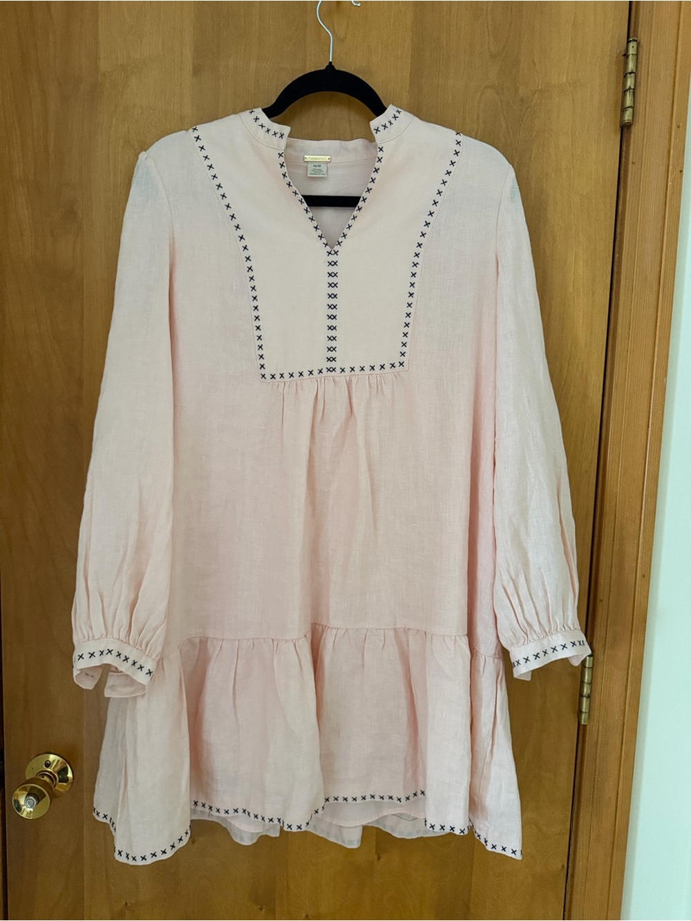 Magaschoni Pale Pink Embroidered Tiered Dress